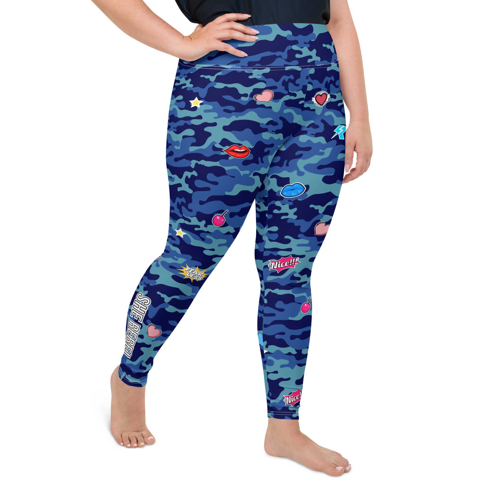 Fierce Blue Camo Leggings